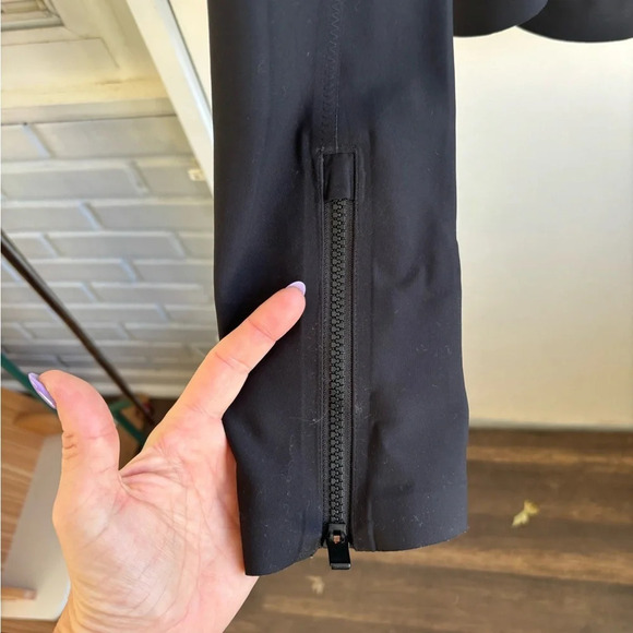 Athleta Stellar Double Zip Scuba Material Moto Jacket‎ medium minimalist classic - Picture 6 of 12